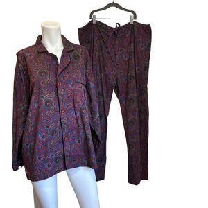 Vintage One London Victoria's Secret Men's Unisex Paisley Pajama Set sz S/M
